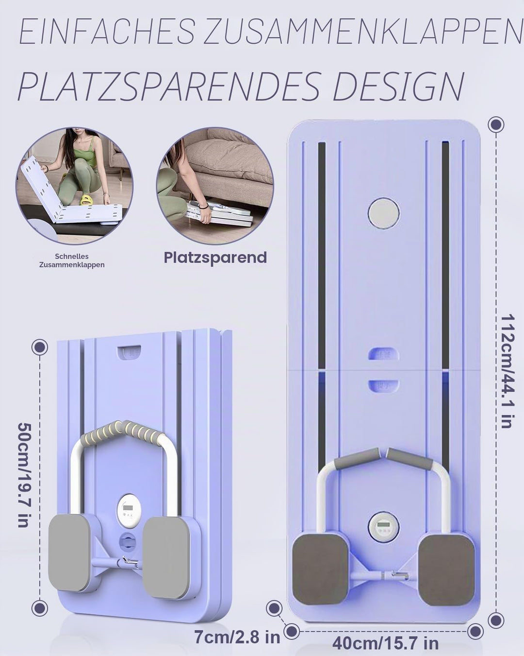 Giabuao Faltbares Multifunktions-Pilates- und Bauchmuskeltrainingsgerät mit Bauch-Roller,Pilates Boa
