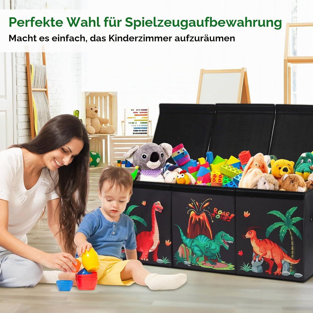 Extra Gross Aufbewahrungsbox mit Deckel Kinder, Zusammenklappbare Oxford-Spielzeugkiste mit Griff fü