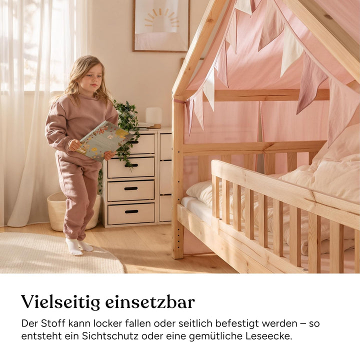 Ehrenkind® Betthimmel Set 120x200 cm für Panorama Hausbett Lille, Jade Jade H420 x B120 cm (1er Pack