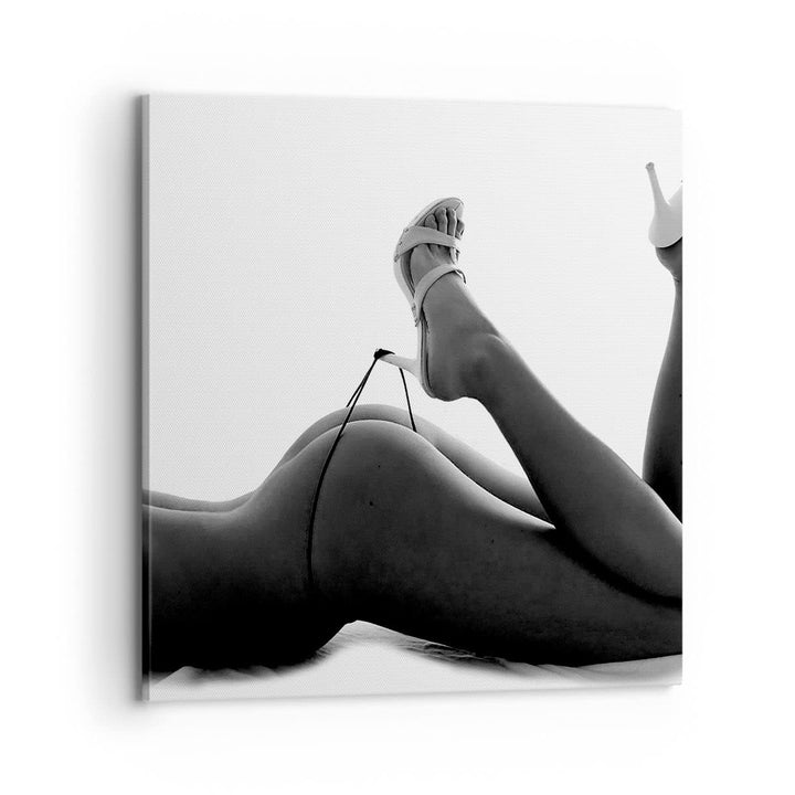ARTTOR Bilder auf Leinwand 70x70cm Leinwandbild mit Rahmen Frau Akt Pose Gross Wanddeko Bild Schlafz