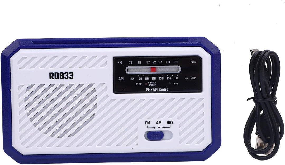 Emergency Radio Handkurbel, Solarantrieb AM FM -Radio mit LED Taschenlampe Notfallalarm für Home Cam