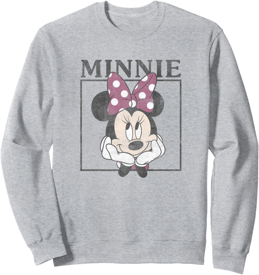 Disney Minnie Box Up Pink Polka Dot Bow Sweatshirt