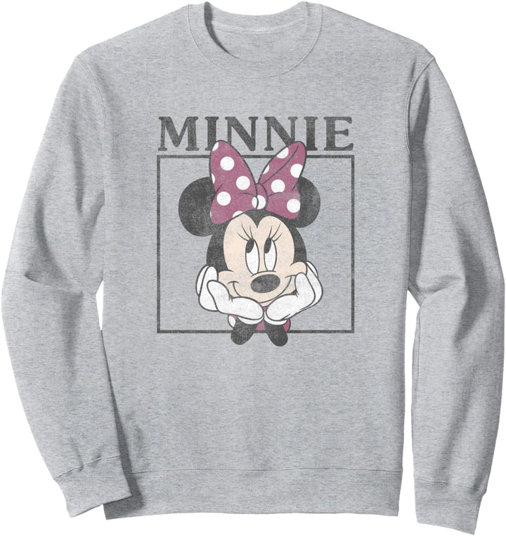 Disney Minnie Box Up Pink Polka Dot Bow Sweatshirt