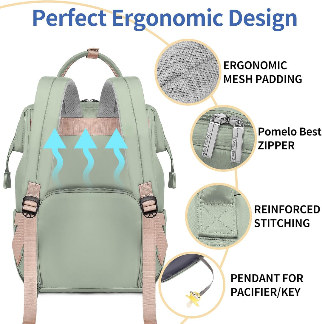 Pomelo Best Baby Wickelrucksack macaron Wickeltasche Rucksack mit wasserdicht Wickelunterlage Grosse