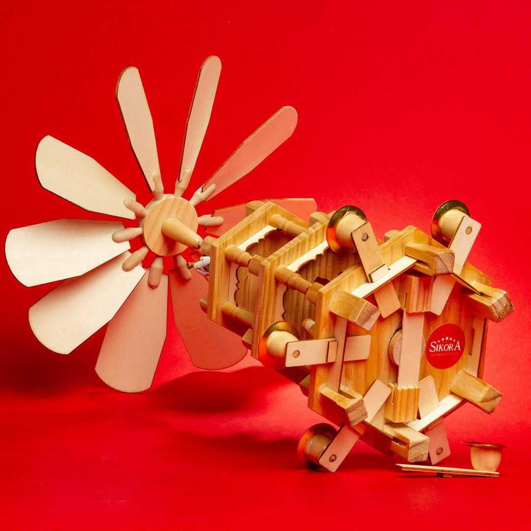 SIKORA P34 Klassische Holz Weihnachtspyramide mit 3