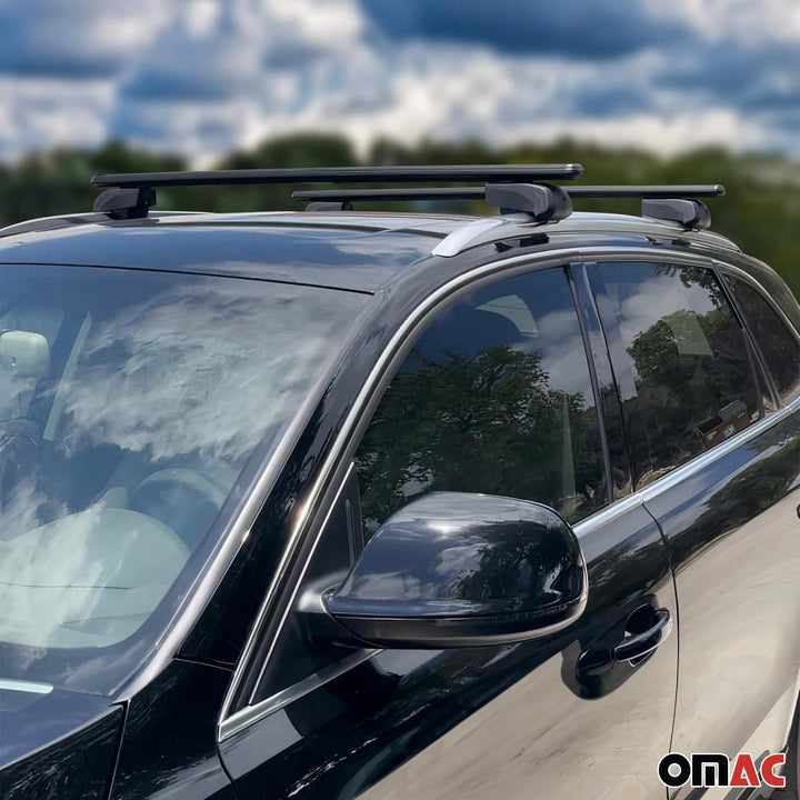 OMAC Dachträger Grundtäger kompatibel mit VW Passat B8 Variant 2014-2019 75kg Alu Schwarz 2 TLG