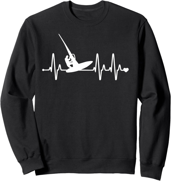 Windsurfing Heartbeat - Funny Windsurfer Sweatshirt