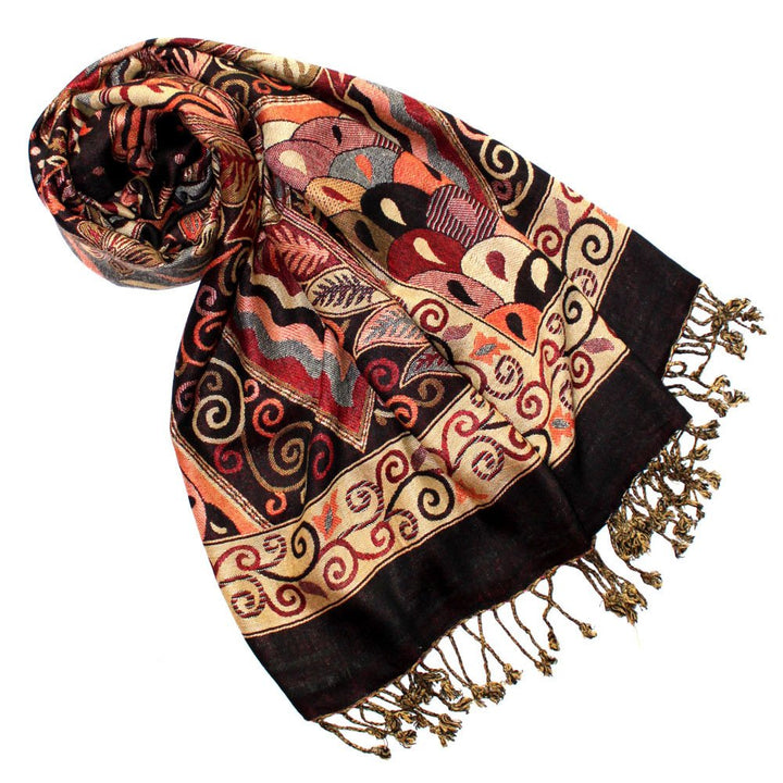 Lorenzo Cana Marken Pashmina Damenschal Schaltuch Stola Umschlagtuch Naturfaser opulentes Muster in