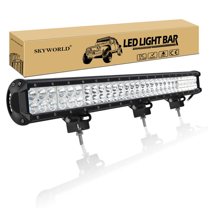 SKYWORLD led zusatzscheinwerfer bar, Zweireihiges wasserdicht 28 Zoll 71cm 180W Scheinwerfer Flutlic