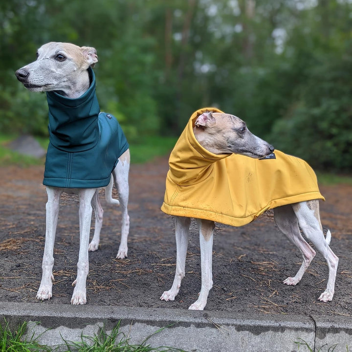 EDEL&SCHNELL Hunderegenjacke reflektierend, Hunderegenmantel aus robustem Softshell, Regenjacke für
