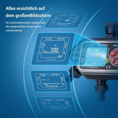 DEWENWILS Bewässerungscomputer 4 Ausgänge, Bewässerungssteuerung mit 16 Individuellen Programmen, Ma