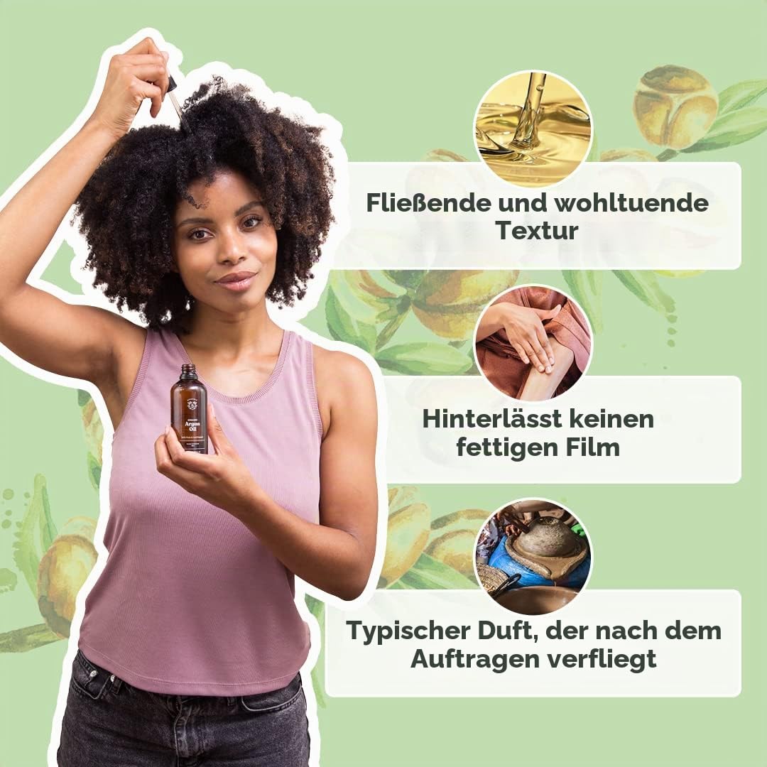 Bionoble Rizinusöl Bio 50ml &amp; Arganöl Bio 50ml - 100% Rein, Natürlich und Kaltgepresst - Gesicht, Kö