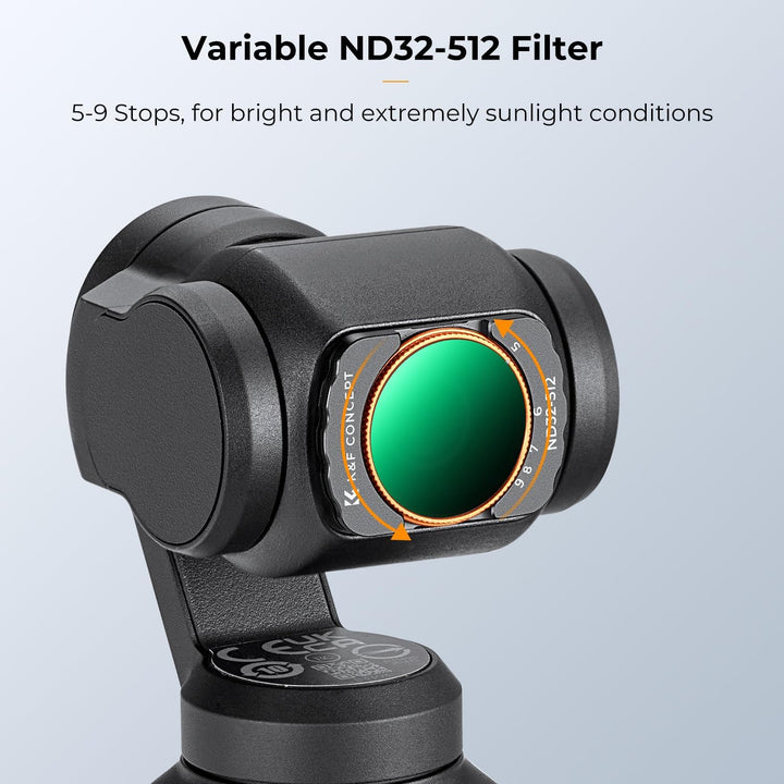 K&F Concept OSMO Pocket 3 ND Filter, Magnetischer Variabler ND Filter ND32-ND512, 5-9 Blendenstufen