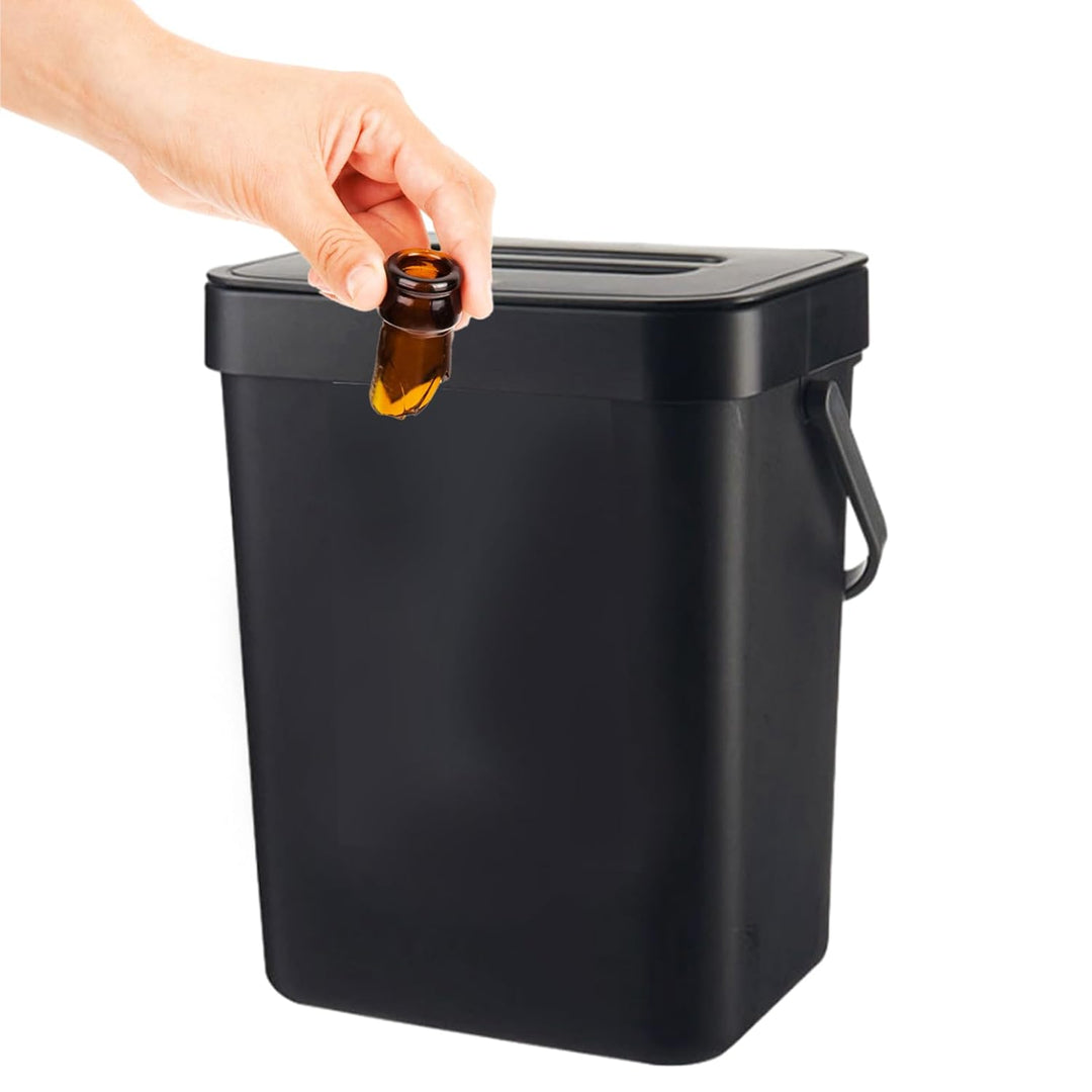 Generisch 5L Wandmontierter Mülleimer Mit Deckel, 24.5x18.5x14.5cm Küchenmülleimer En Kunststoff Mit