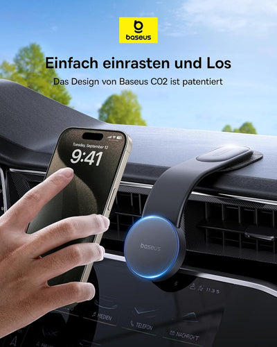 Baseus C02 Handyhalterung Auto Magnet für Armaturenbrett [2024 Upgrade Starker] Universal Magsafe Au