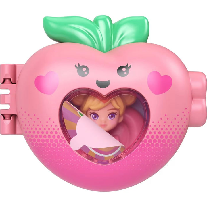 Mattel Polly Pocket Fruit Friend Reveal Surprise Erdbeere Mini-Spielzeug-Spielset für Kinder