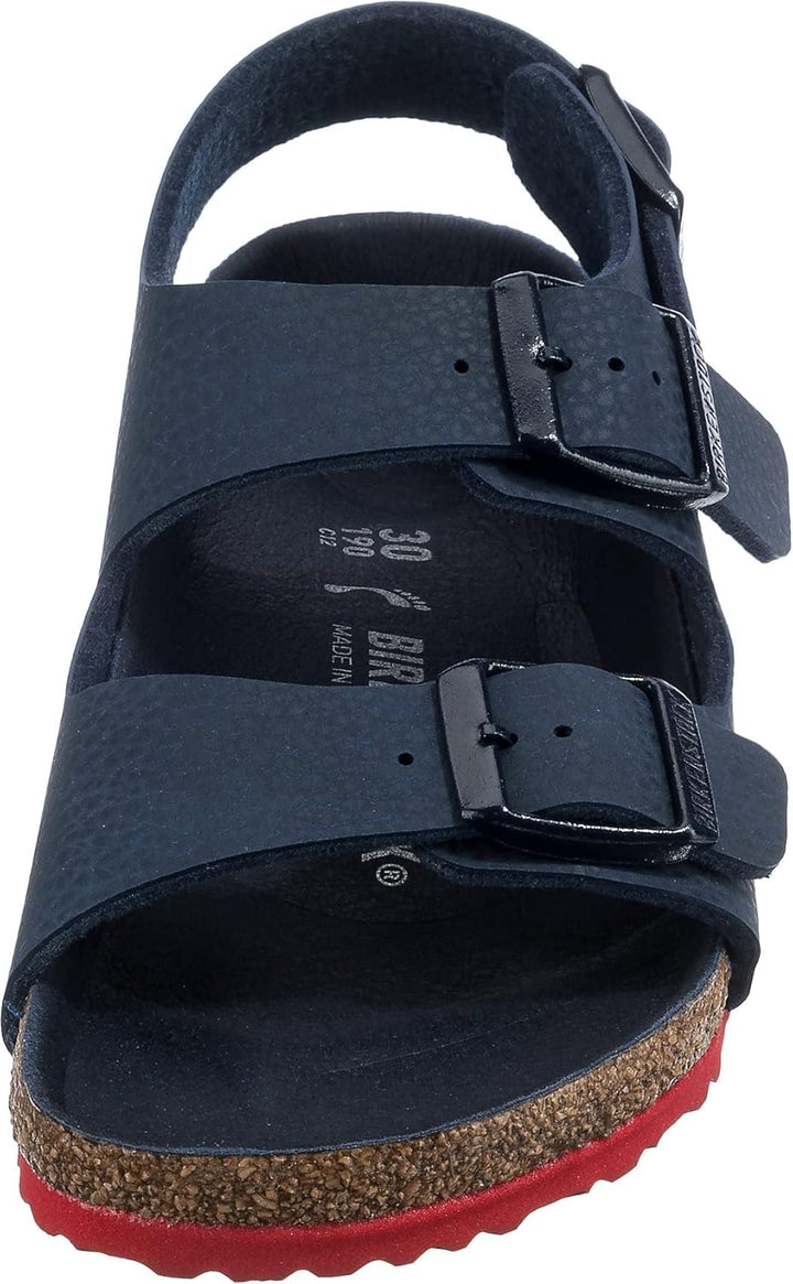 BIRKENSTOCK Jungen Milano Sandale 27 EU Schmal Blau Rot, 27 EU Schmal Blau Rot