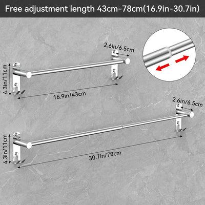 Handtuchhalter Ausziehbar 43-78CM Edelstahl Ohne Bohren Handtuchstange Wand Wandregal Geeignet für B