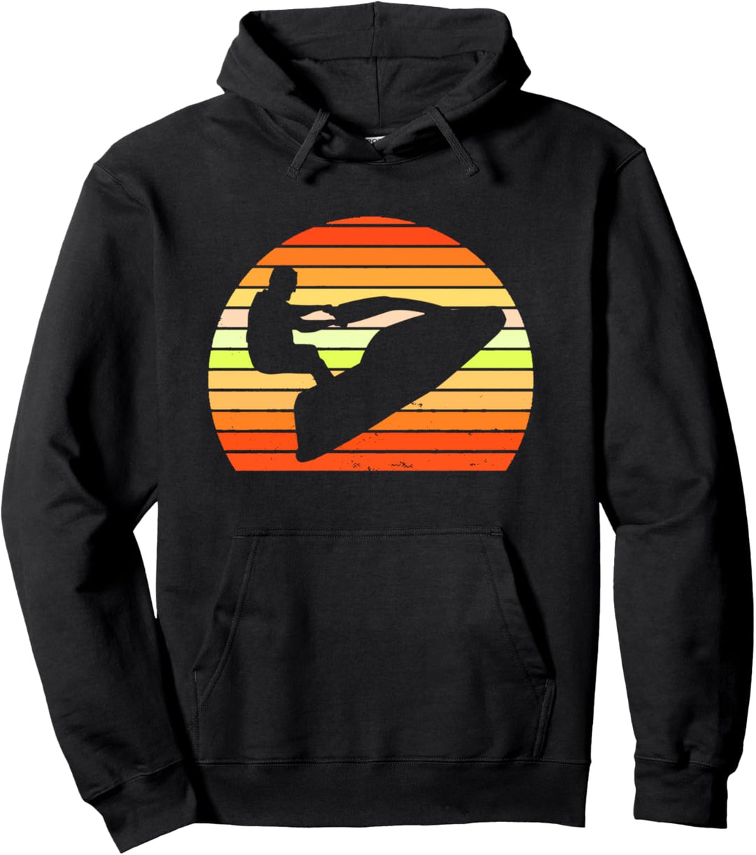 Sunset Retro Jetski Jetboot Wassersport Pullover Hoodie