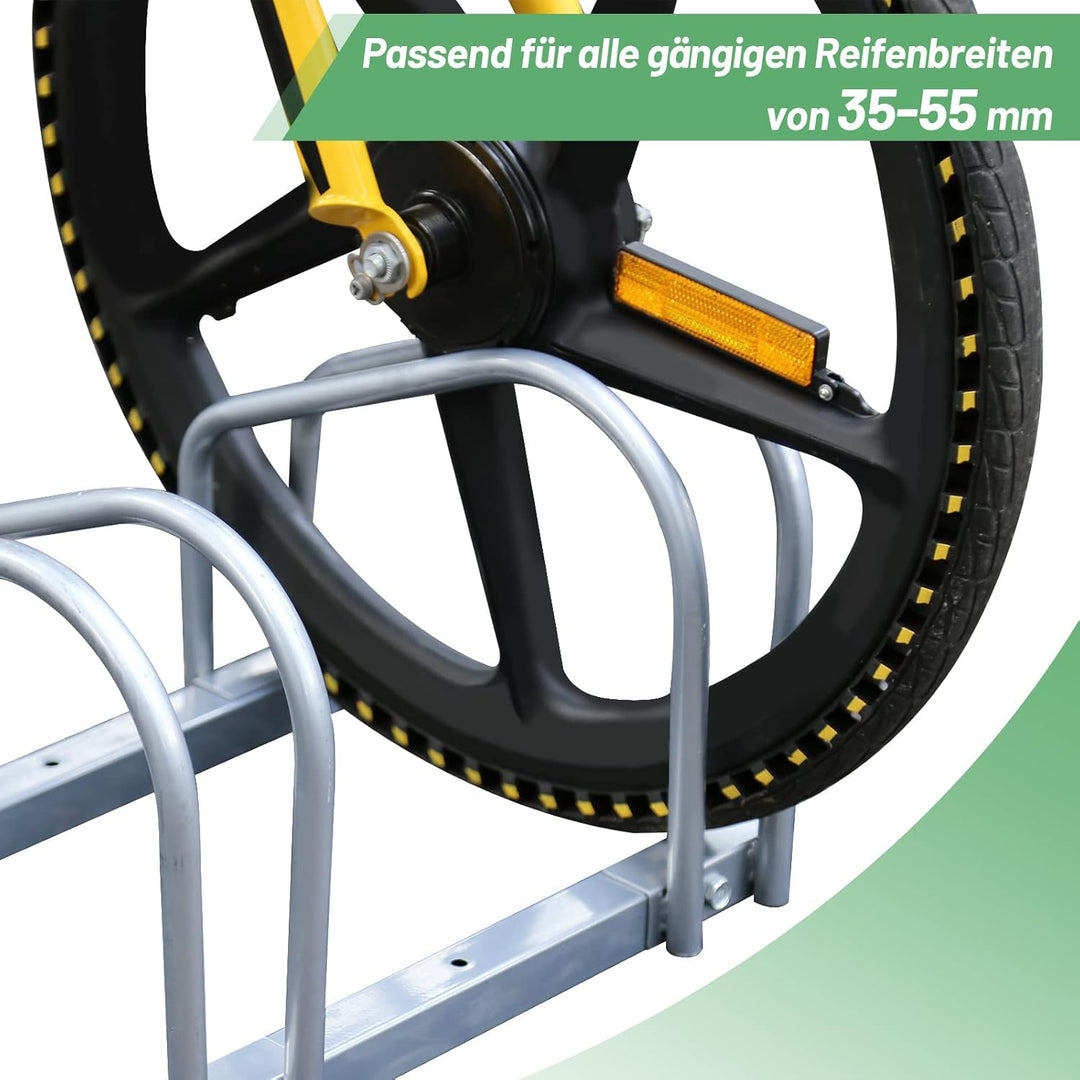 Tubiaz Fahrradständer 5 Fahrräder, Sicherer Radständer auch für Mountainbikes und E-Bikes, Boden- od
