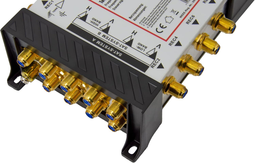 PremiumX PXMS 9/16 Multischalter mit Netzteil Multiswitch 2 SAT für 16 Teilnehmer Satverteiler Digit