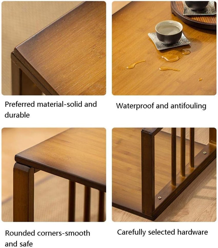 Couchtisch Tatami-Tisch Faltbarer Tee-Trinktisch Im Japanischen Stil Bambus-Erkerfenster Im Japanisc