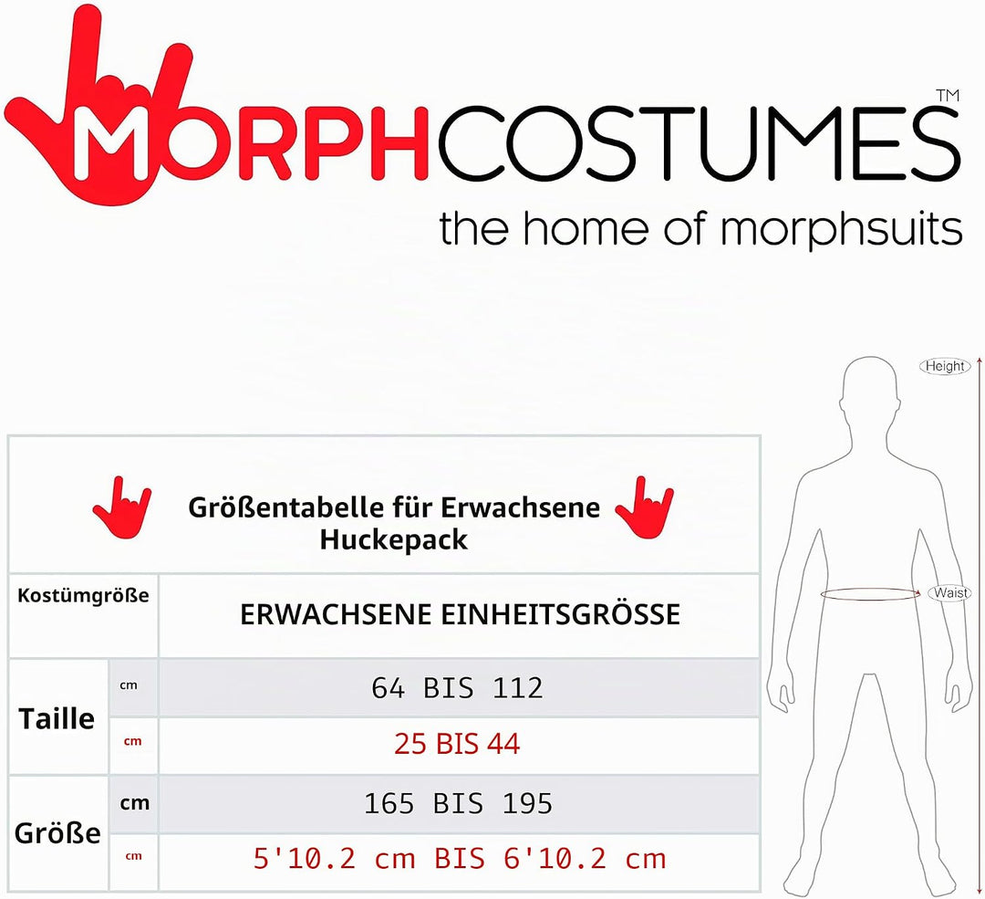 Morph Rotes Power Ranger Huckepack Kostüm für Erwachsene, Lustiges Faschingskostüm Damen Herren Powe