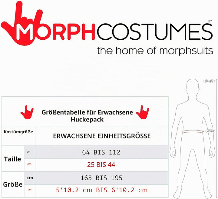 Morph Rotes Power Ranger Huckepack Kostüm für Erwachsene, Lustiges Faschingskostüm Damen Herren Powe