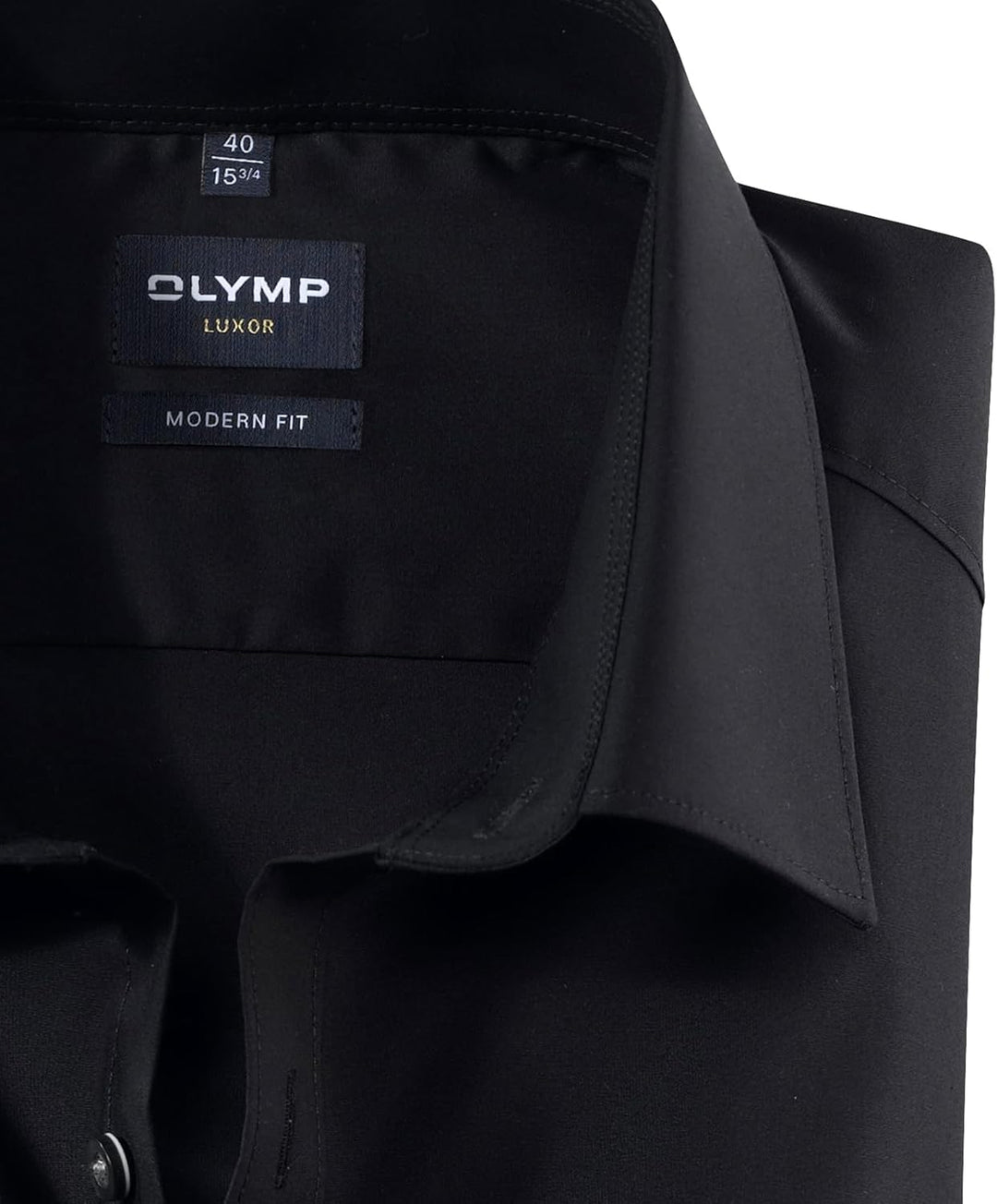 OLYMP Herren Businesshemd Langarm Luxor,Rotationsdruck,modern fit,Global Kent 37 Schwarz 68, 37 Schw