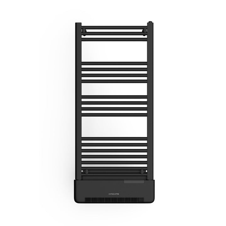 CREATE / WARM Towel Advance/Elektrischer Heizkörper mit Handtuchwärmer und WLAN, Schwarz / 51,5x11x1