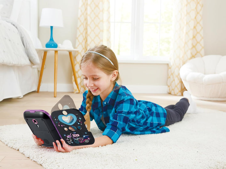 VTech KidiSecrets Selfie Music 2.0 Black Version, interaktives geheimes Tagebuch für Kinder mit Dual