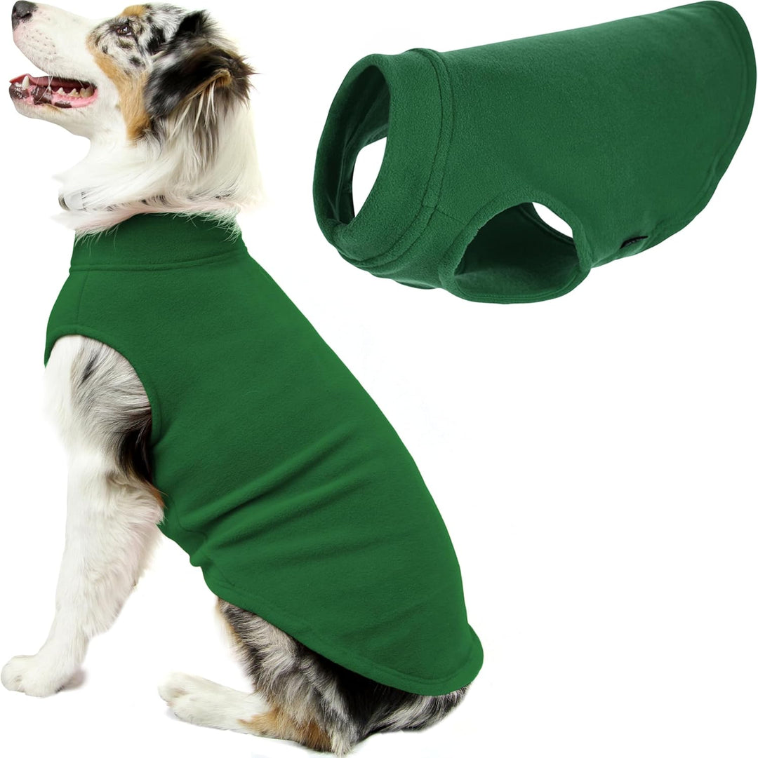 Gooby Hundepullover aus Stretch-Fleece, Waldgrün, Grösse 3XL, warme Hundejacke aus Fleece, Winterkle