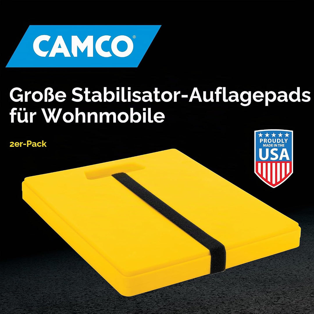 Camco 44541 Grosse Unterlegplatten für Wagenheber und Wohnwagenstützen, 2 Stück Gross ohne Griff, Gr