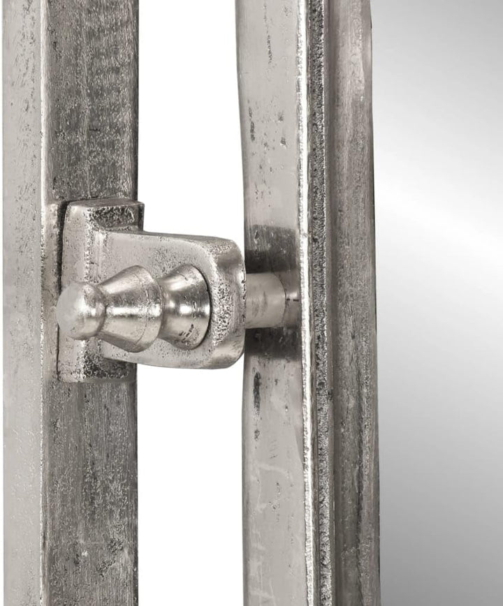 Hothingwell Gepäckträger zur Wandmontage, Aluminium, mit Spiegel, Nickel | Verstellbare Schiebehaken