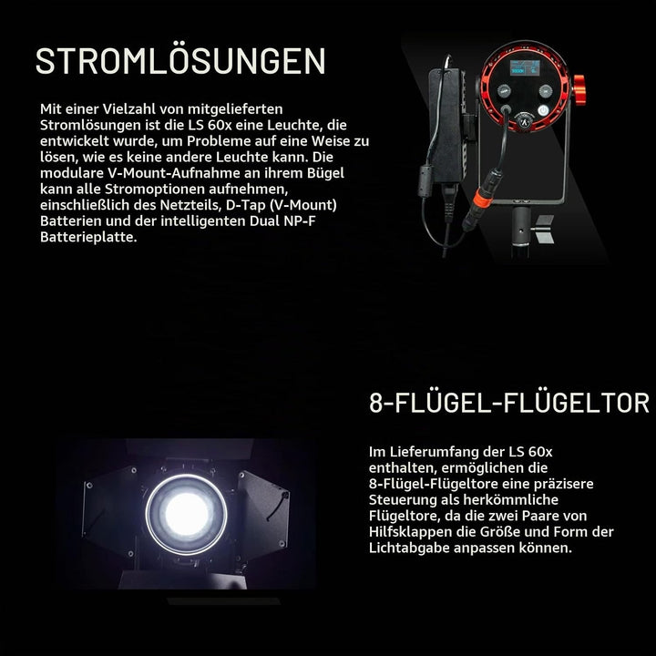 Aputure LS 60x LED Video Licht 60W Bi-Farbe 2700~6500K Unterstützt App Steuerung Integrierte Beleuch