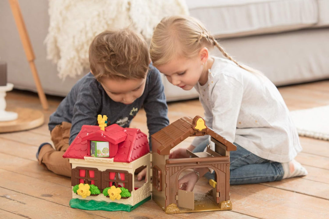 Dickie Toys 203818000 Happy Farm House, Abenteuer auf dem Bauernhof, Set für Kinder ab 1 Jahr, Trakt