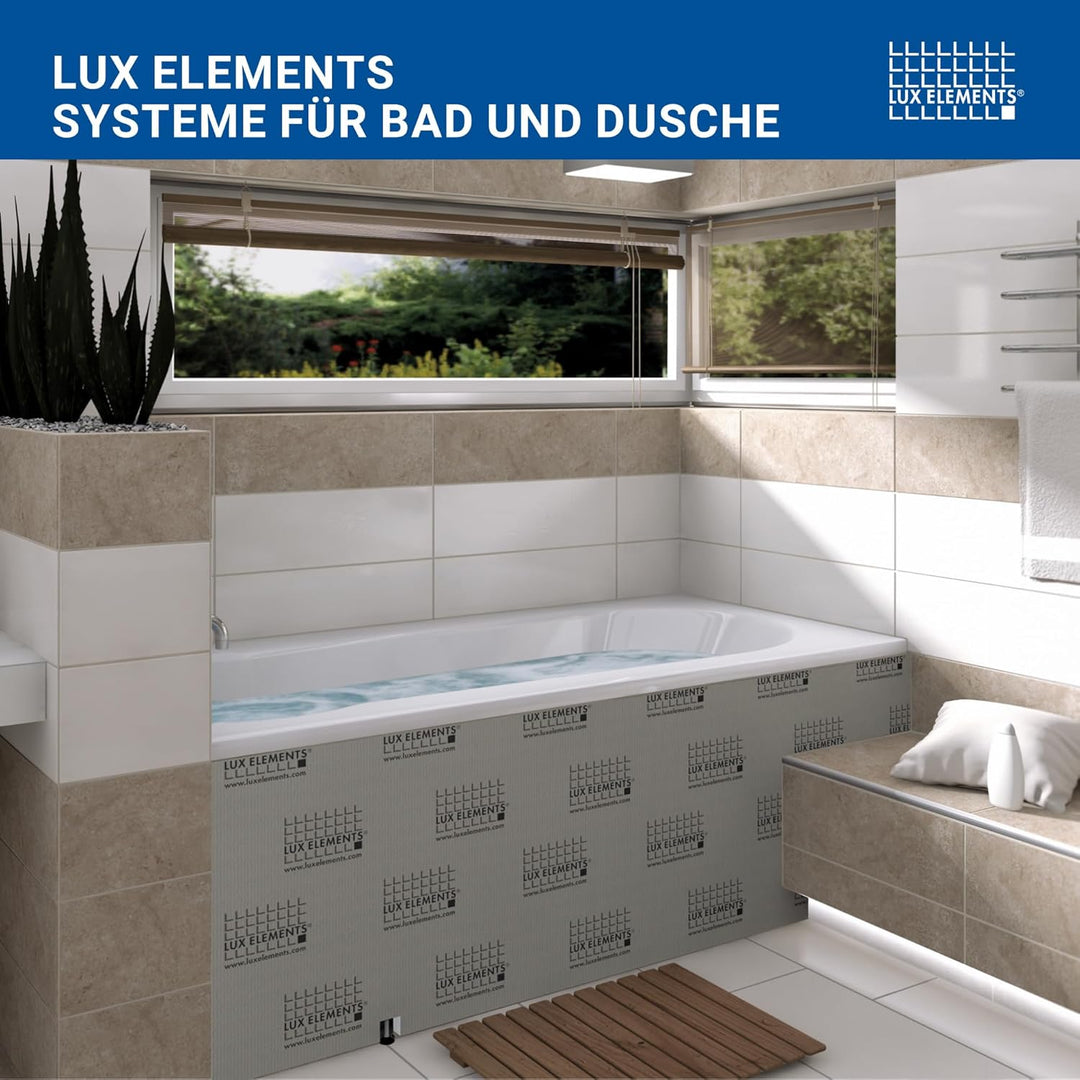 LUX ELEMENTS Badewannenverkleidung Set Nischeneinbau Fertig zum Verfliesen I 2x Hartschaumplatten +
