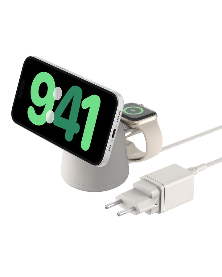 Belkin BoostCharge Pro kabellose 2-in-1-Ladestation mit MagSafe (15 W), MagSafe Ladegerät, kompatibe