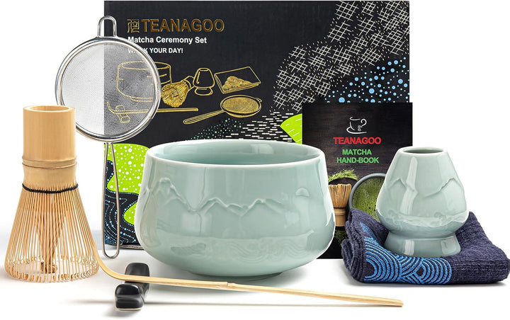 TEANAGOO Matcha Set| Matcha Besen|Matcha Tea Set | Matcha Schale| Matcha Whisk,Schaufel, Sieb, Match