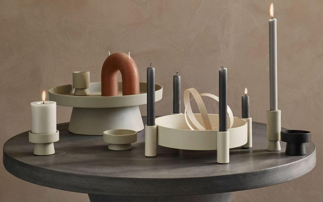 broste Copenhagen Copenhagen Holger Kerzenplatte Aluminium Sand, Masse: 24cm x 11cm, 71177621 24cm S