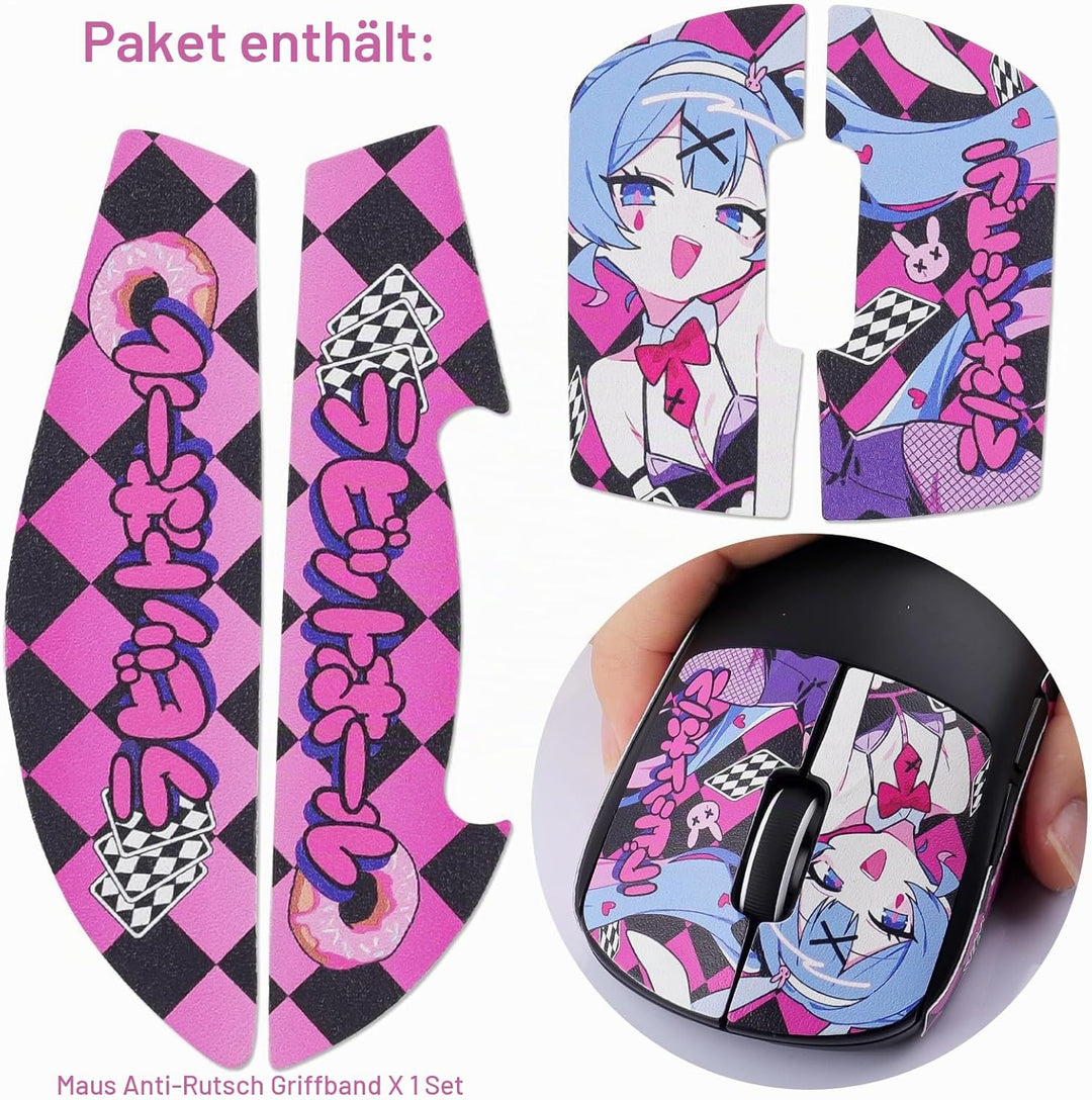 Hyekic Mouse Grip Tape Fit for Logitech G PRO X Superlight, 4 Pieces, Anti-Slip Gaming Mouse Skins,