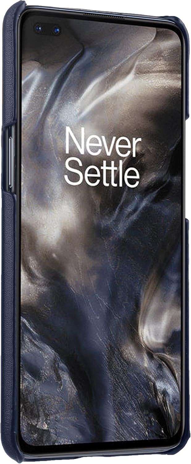 STILGUT Cover kompatibel mit OnePlus Nord Hülle mit Kartenfach, Case aus Leder, Kartenhülle - Dunkel