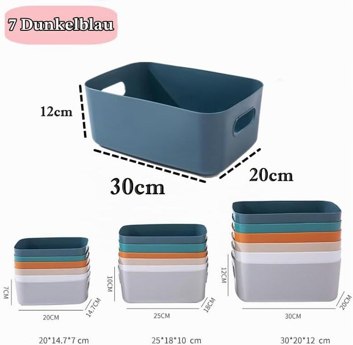 NCRGB 7 Gross Aufbewahrungsbox Kunststoff Aufbewahrungskorb mit Griffen 30×20×12cm,Badezimmer Küchen