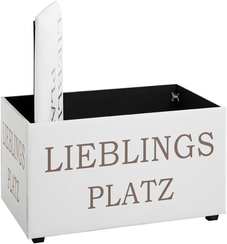 HAKU Möbel Sitztruhe, Kunstleder, Motiv, B 65 x T 40 x H 42 cm Lieblingsplatz 65 x 40 x H 42 cm Moti