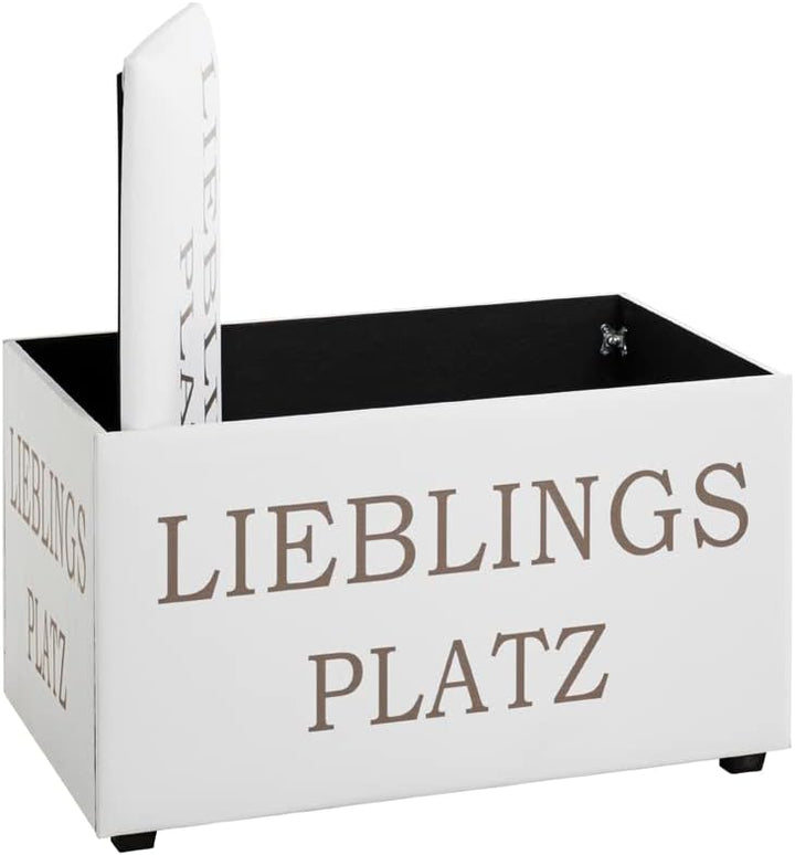 HAKU Möbel Sitztruhe, Kunstleder, Motiv, B 65 x T 40 x H 42 cm Lieblingsplatz 65 x 40 x H 42 cm Moti