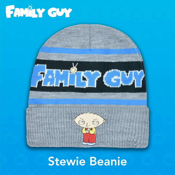 Concept One Unisex-Erwachsene Family Guy Stewie Knitted Acrylic Cuffed Beanie-Mtze, grau meliert, Ei