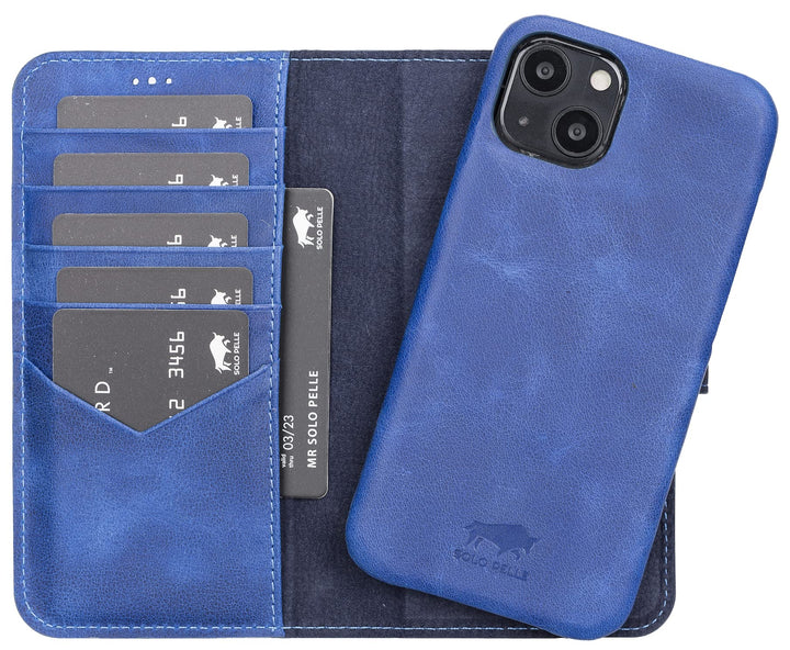 Solo Pelle Lederhülle kompatibel für iPhone 13 in 6.1 Zoll abnehmbare Hülle (2in1) inkl. Kartenfäche
