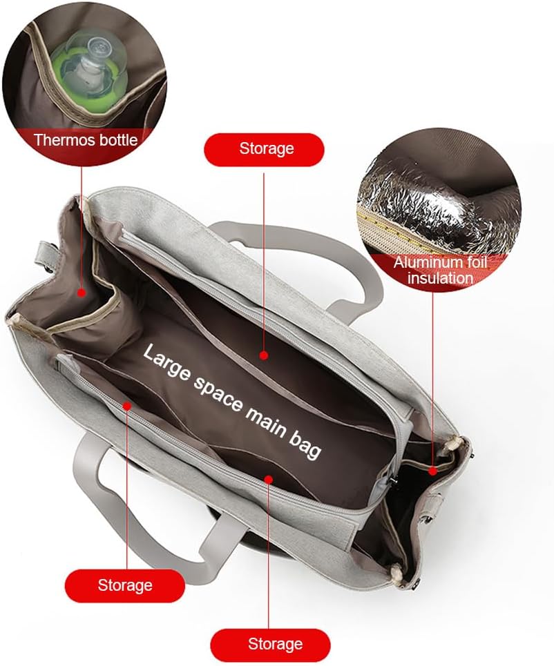 Wickeltasche Kinderwagen Damen Wasserdicht, mit 2 Kinderwagen Haken &amp; Isoliertasche, Elegante Wickel