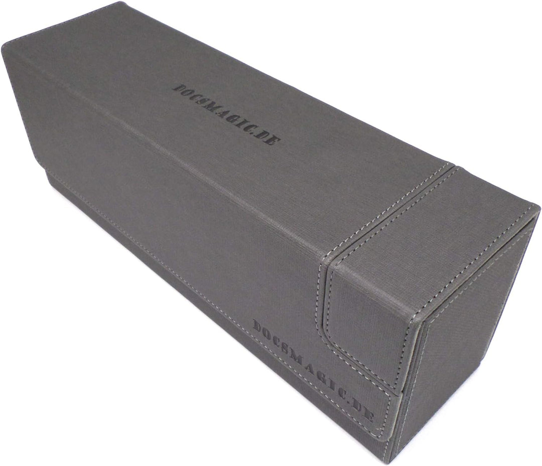 docsmagic.de Premium Magnetic Tray Long Box Silver Medium - Card Deck Storage - Kartenbox Aufbewahru