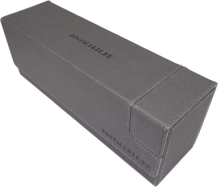 docsmagic.de Premium Magnetic Tray Long Box Silver Medium - Card Deck Storage - Kartenbox Aufbewahru